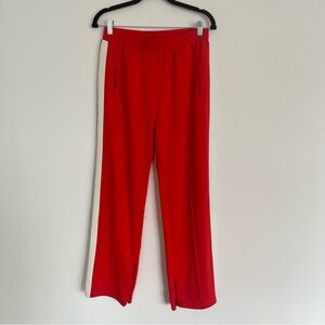 Ganni Bold Red Joggers with White Accent